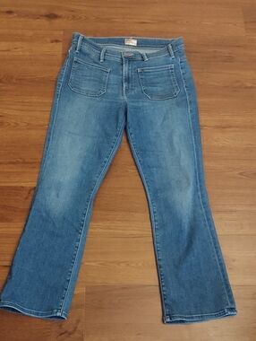MOTHER Blue Flared Mid-Rise Jeans